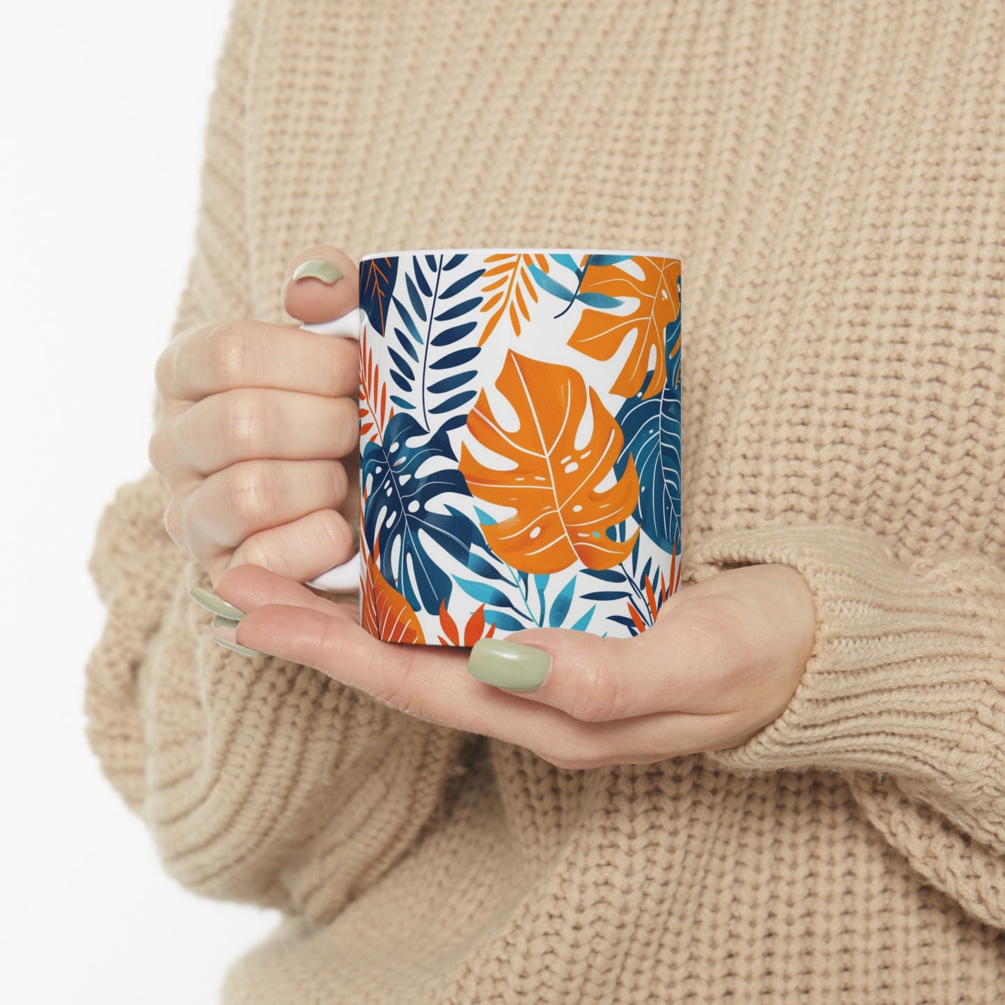 Tropical Leaves 1 - Ceramic Mug, (11oz, 15oz)