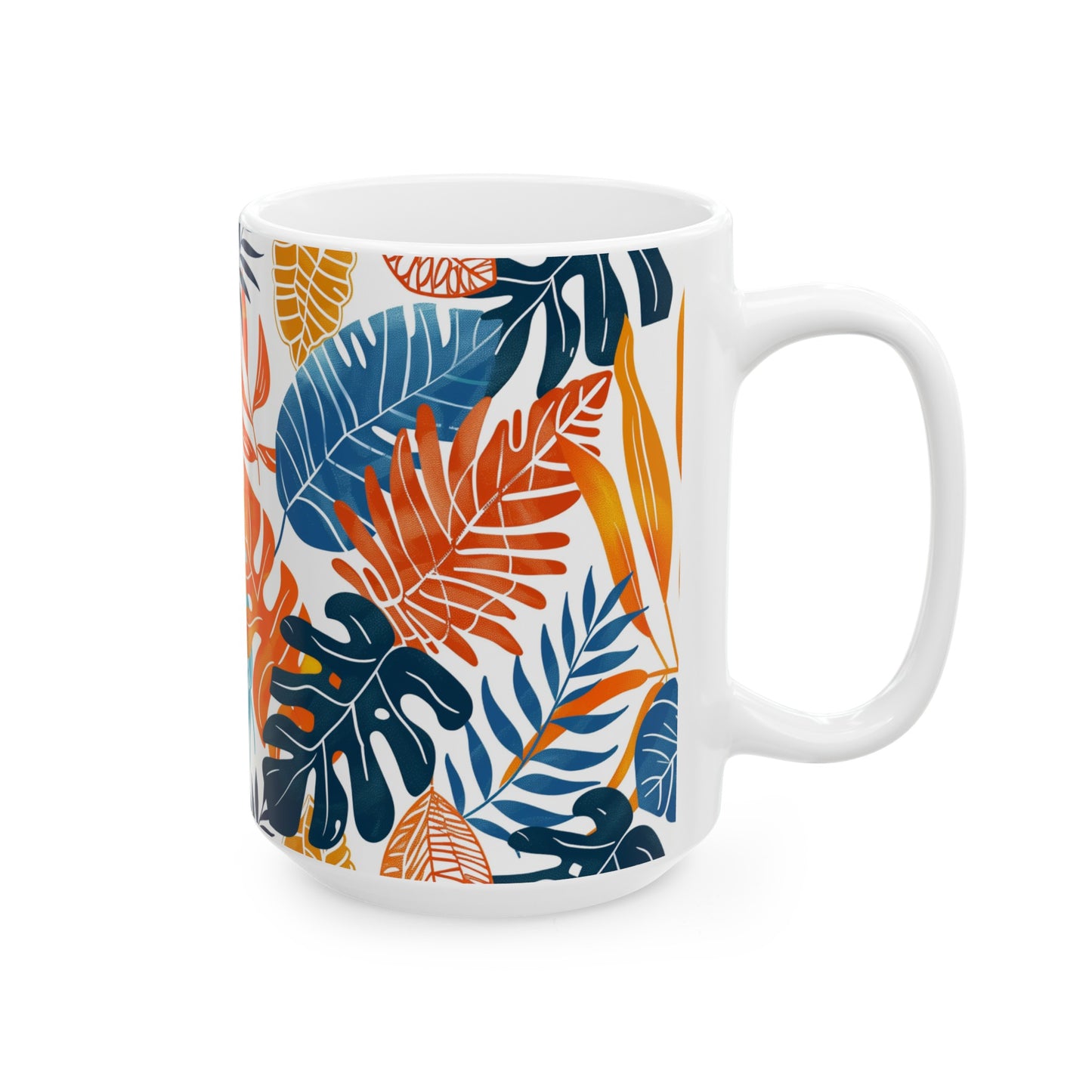 Tropical Leaves 3 - Ceramic Mug, (11oz, 15oz)