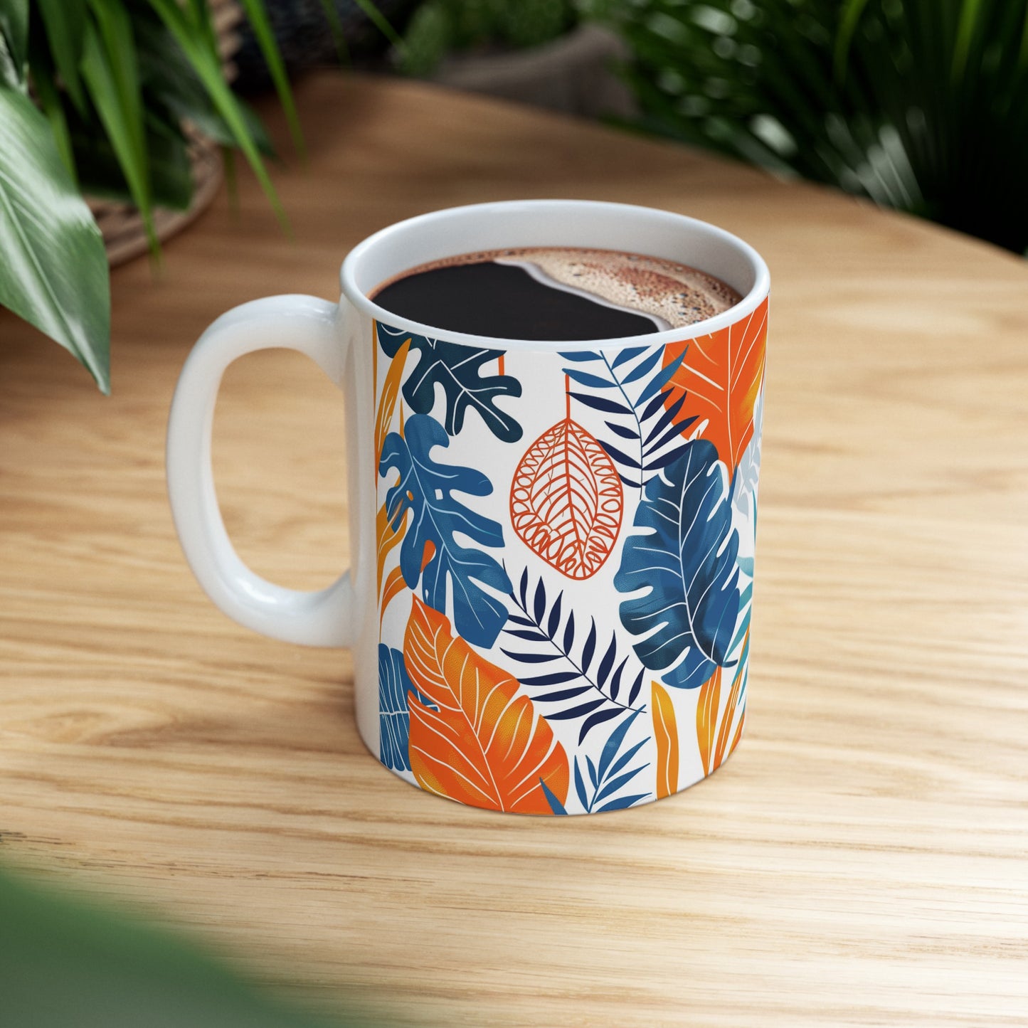 Tropical Leaves 3 - Ceramic Mug, (11oz, 15oz)