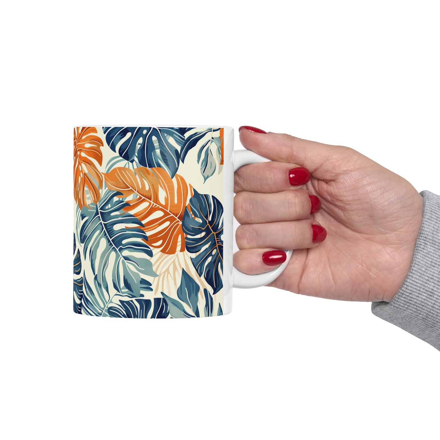 Tropical Leaves 4 - Ceramic Mug, (11oz, 15oz)