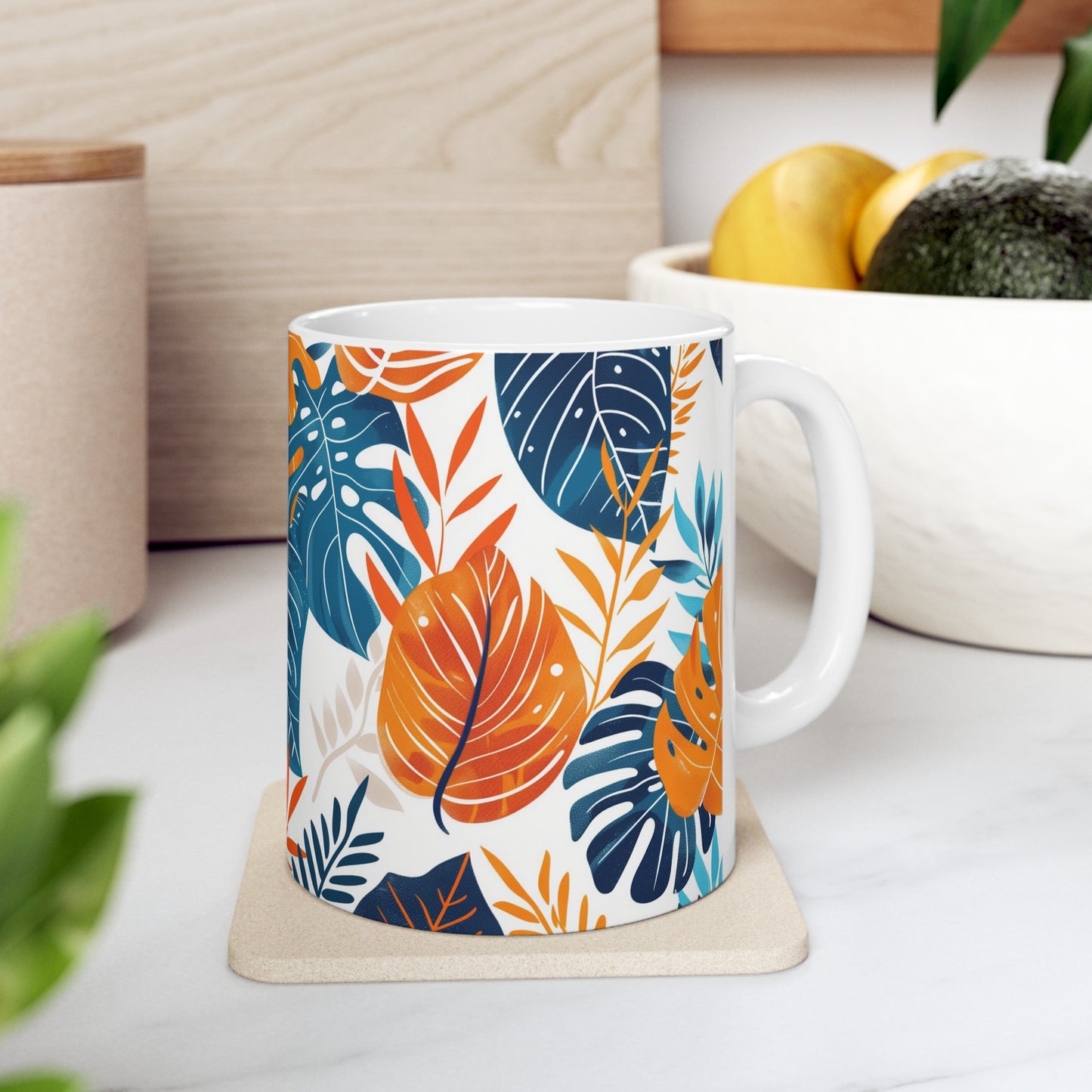 Tropical Leaves 1 - Ceramic Mug, (11oz, 15oz)
