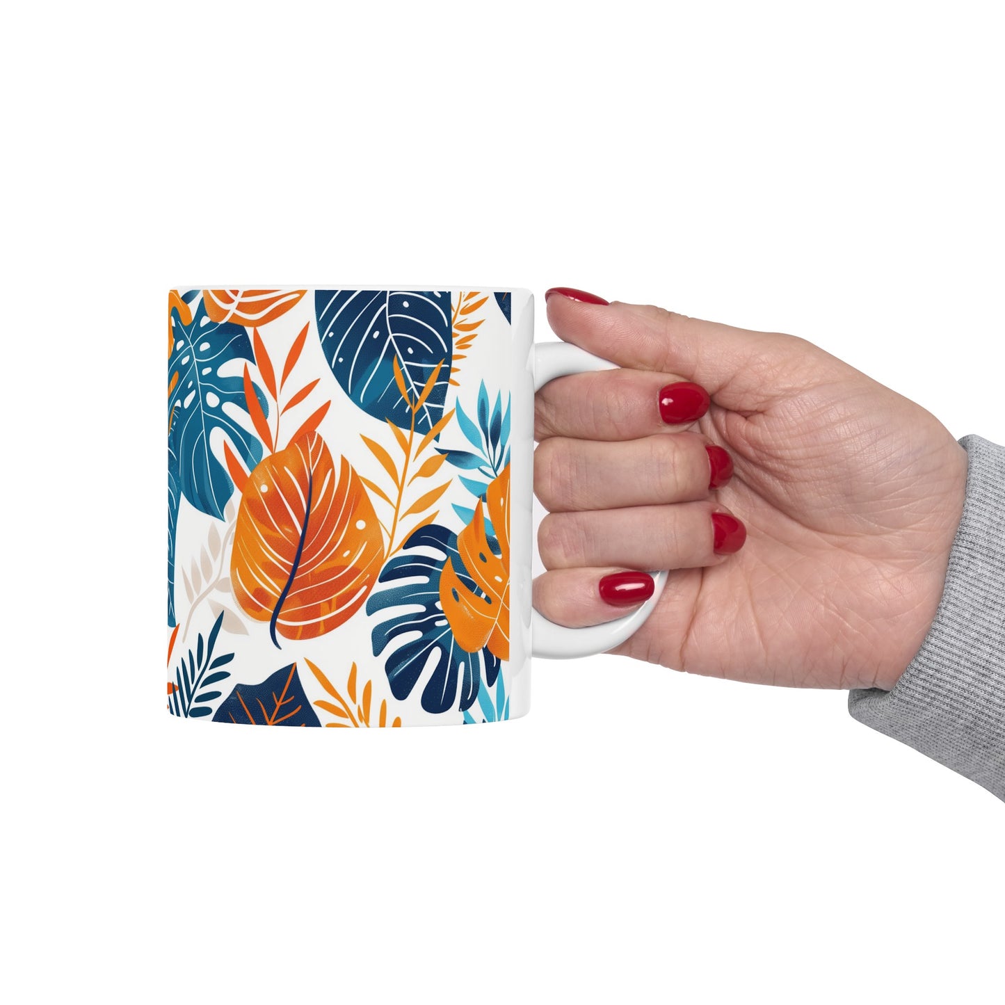 Tropical Leaves 1 - Ceramic Mug, (11oz, 15oz)