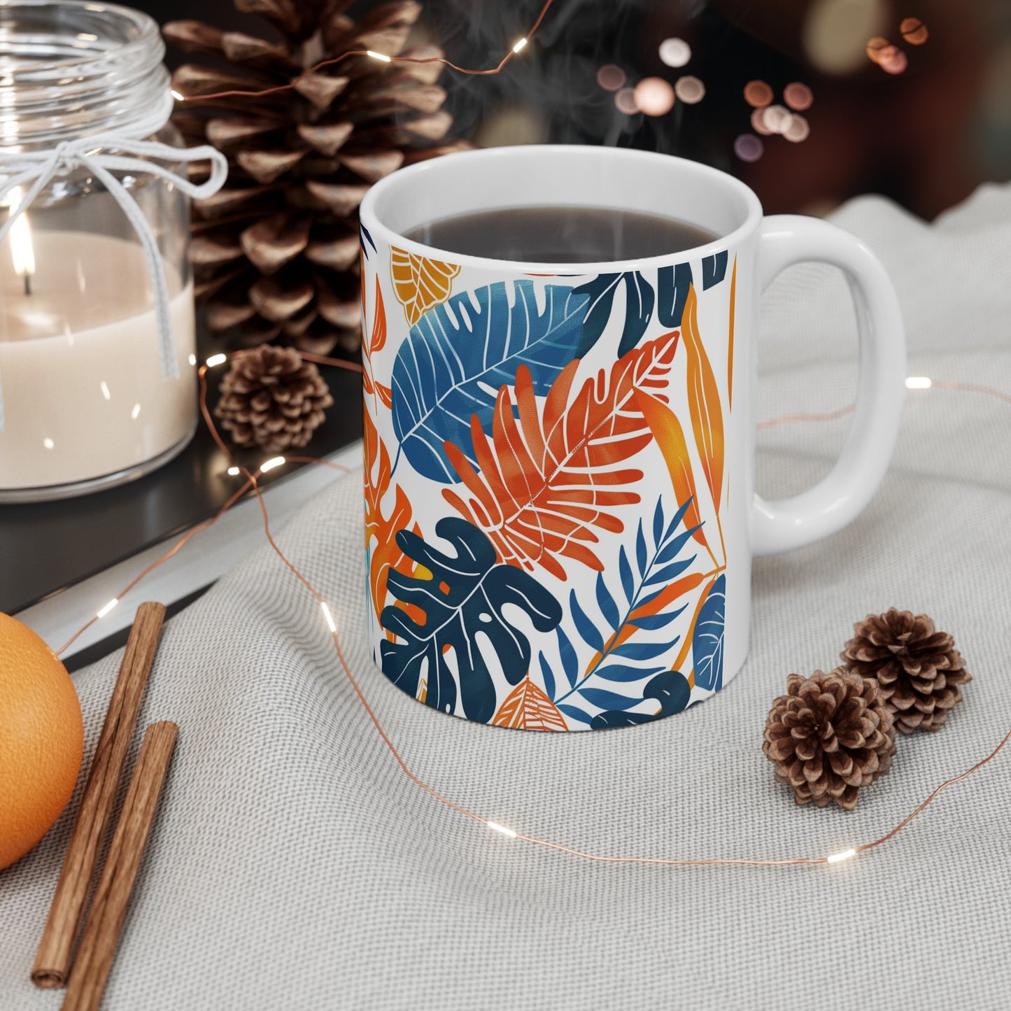 Tropical Leaves 3 - Ceramic Mug, (11oz, 15oz)