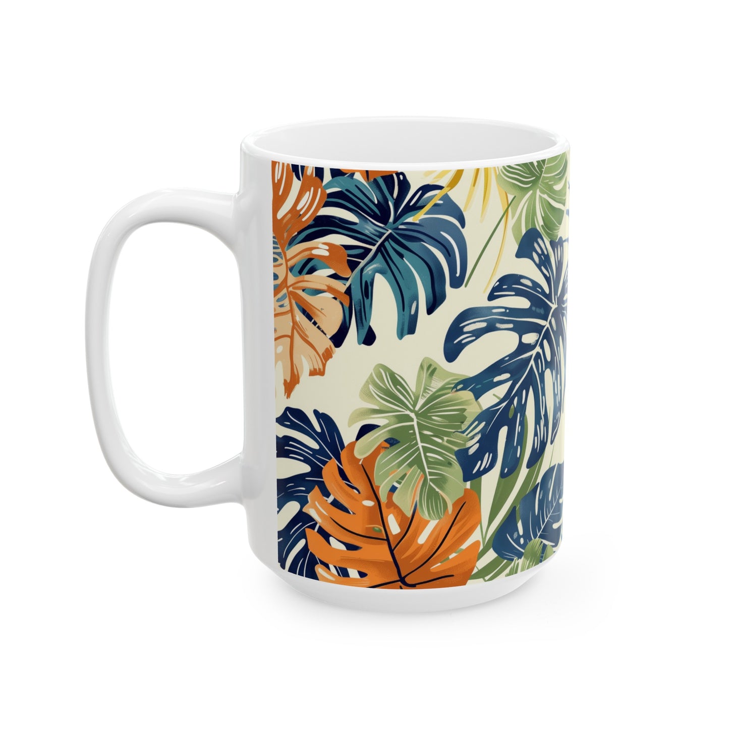 Tropical Leaves 2 - Ceramic Mug, (11oz, 15oz)