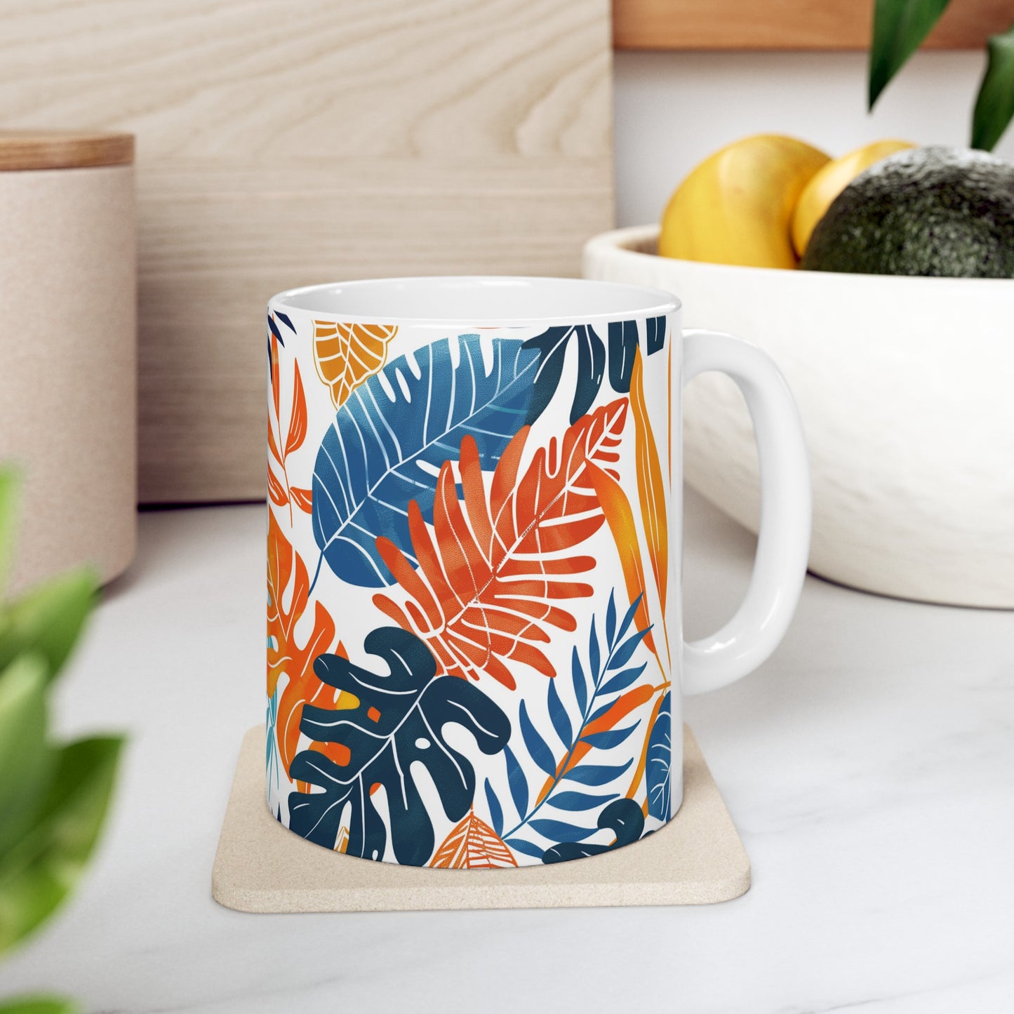 Tropical Leaves 3 - Ceramic Mug, (11oz, 15oz)