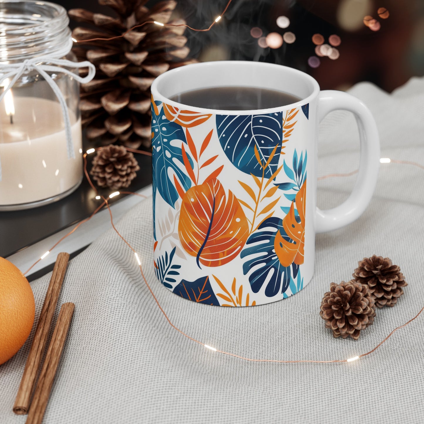 Tropical Leaves 1 - Ceramic Mug, (11oz, 15oz)