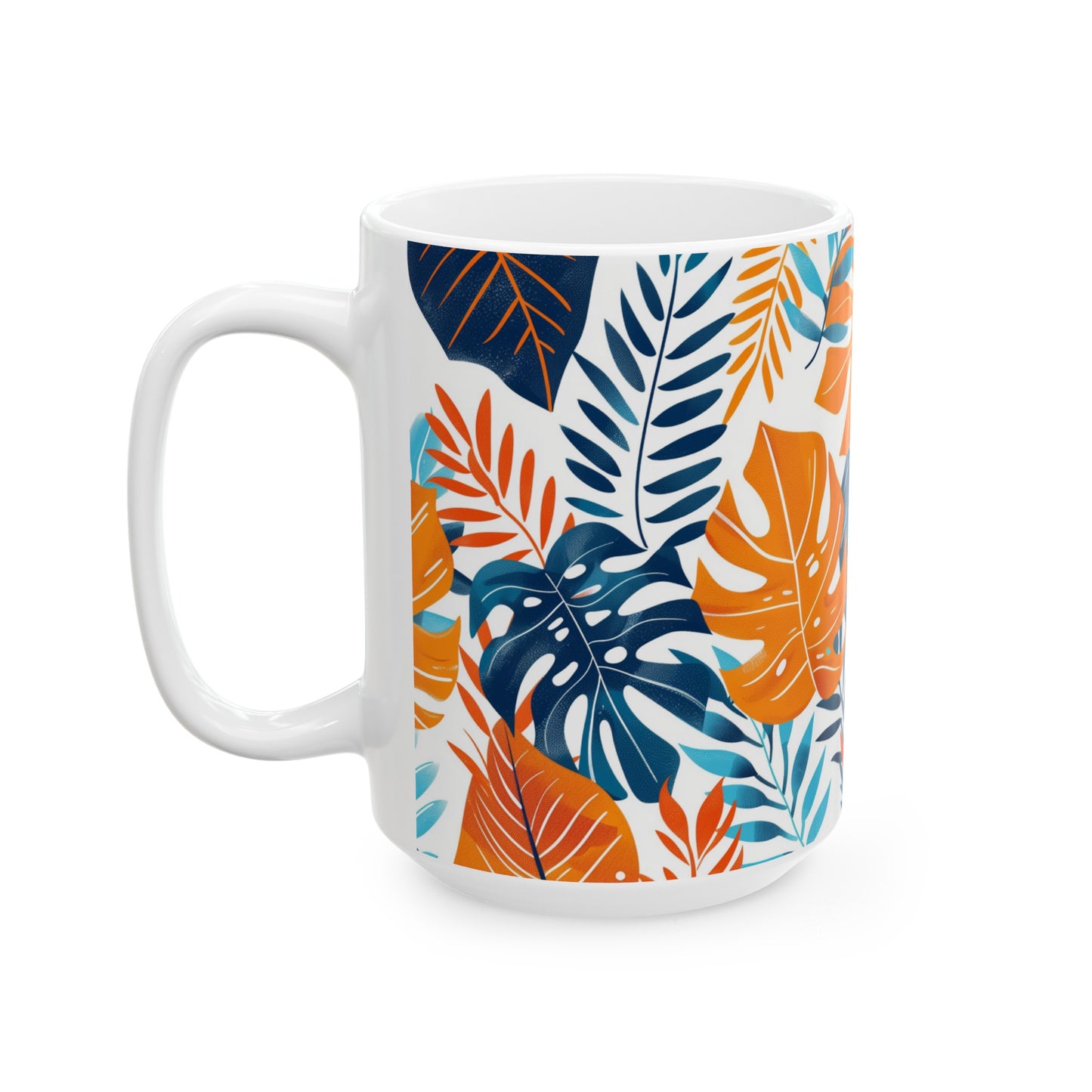 Tropical Leaves 1 - Ceramic Mug, (11oz, 15oz)