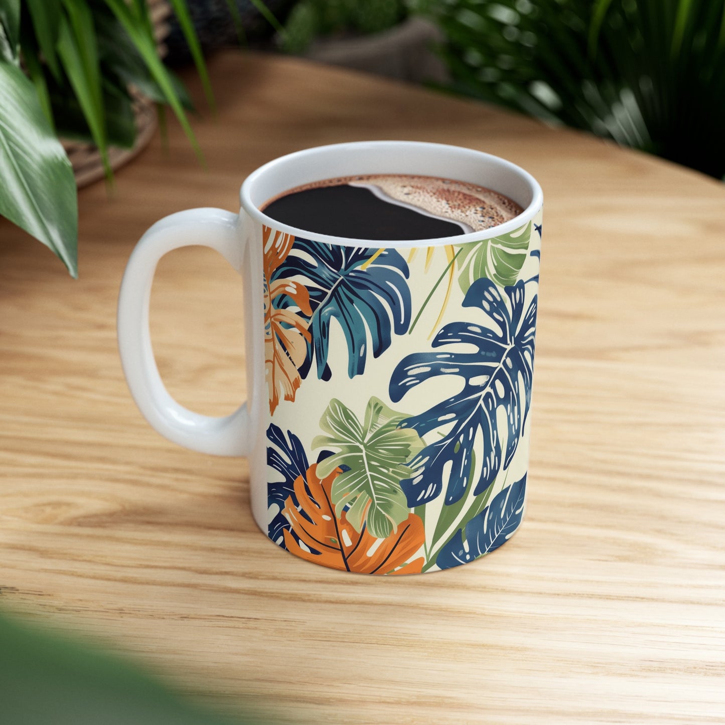 Tropical Leaves 2 - Ceramic Mug, (11oz, 15oz)