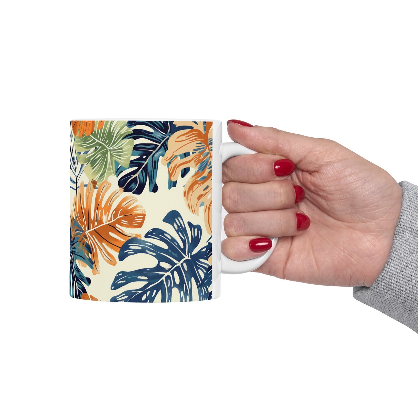 Tropical Leaves 2 - Ceramic Mug, (11oz, 15oz)