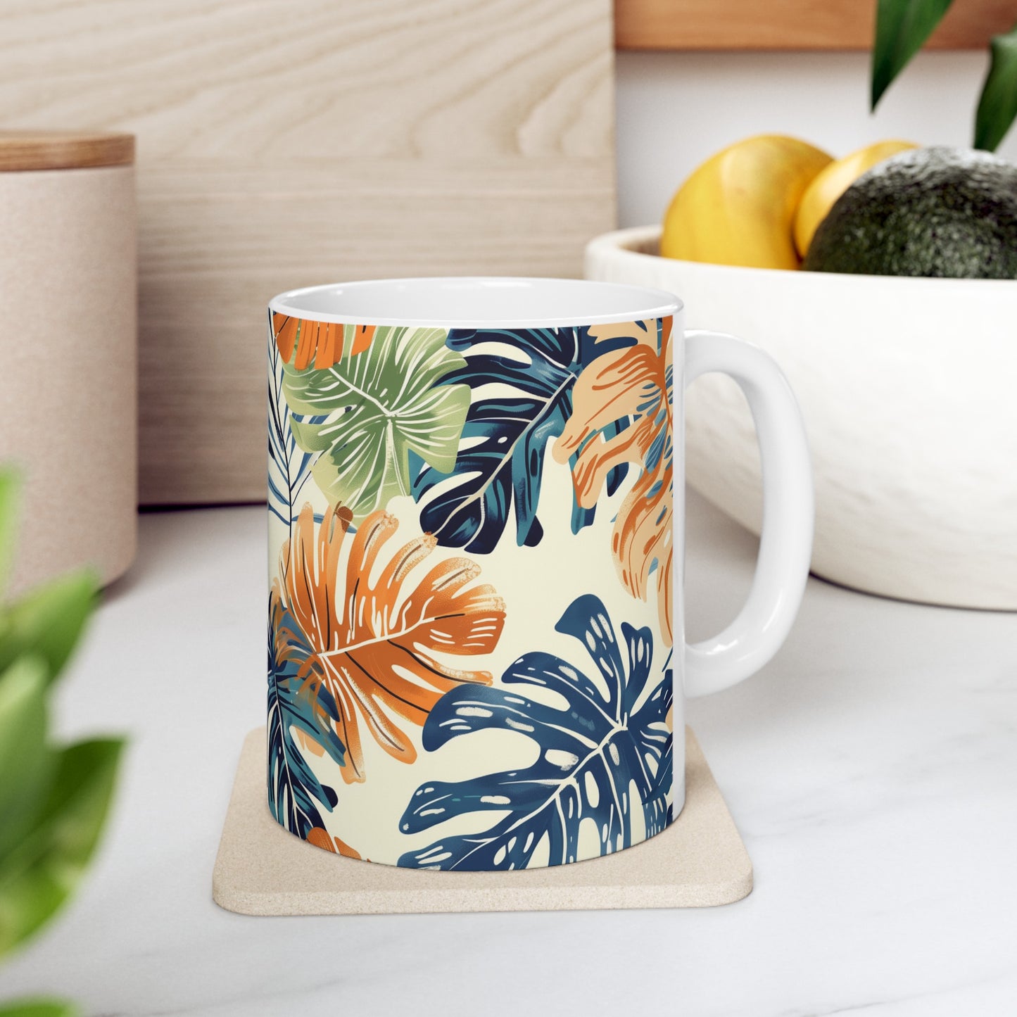 Tropical Leaves 2 - Ceramic Mug, (11oz, 15oz)