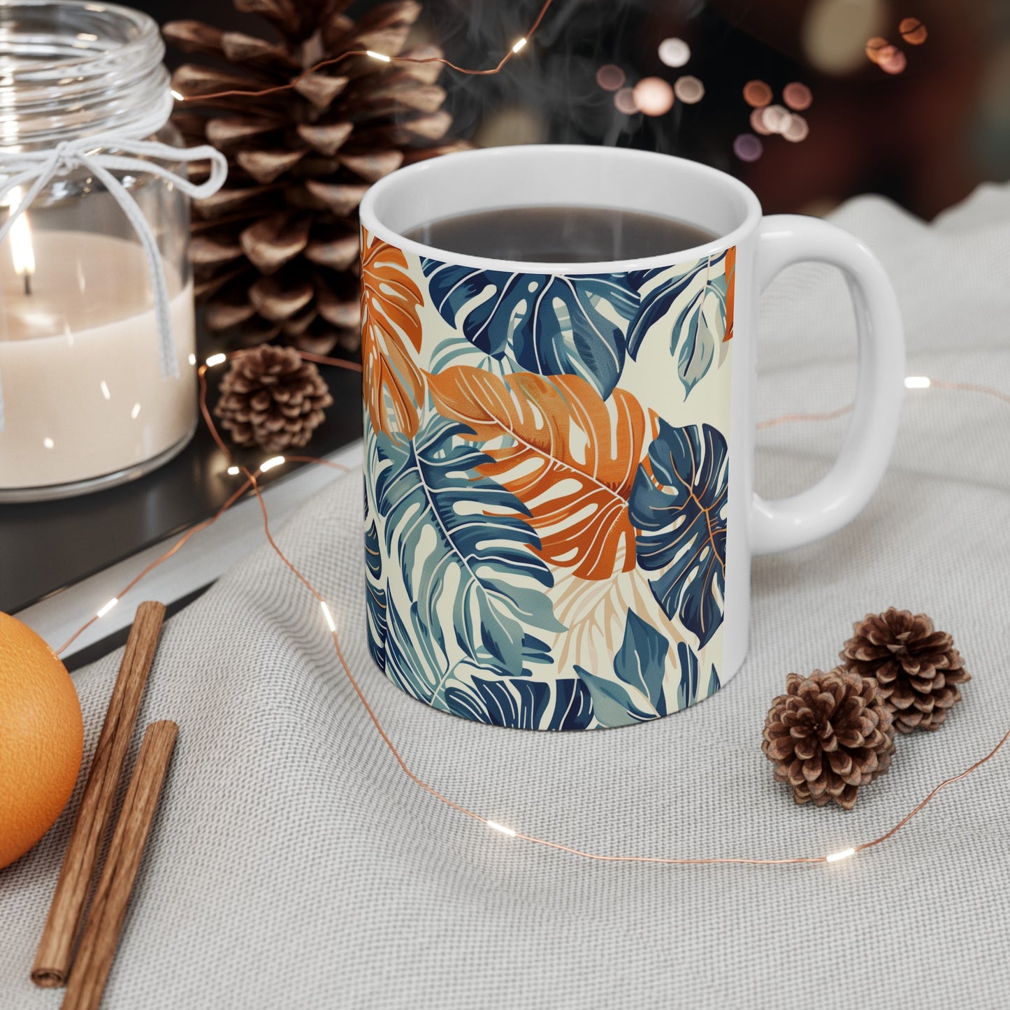 Tropical Leaves 4 - Ceramic Mug, (11oz, 15oz)