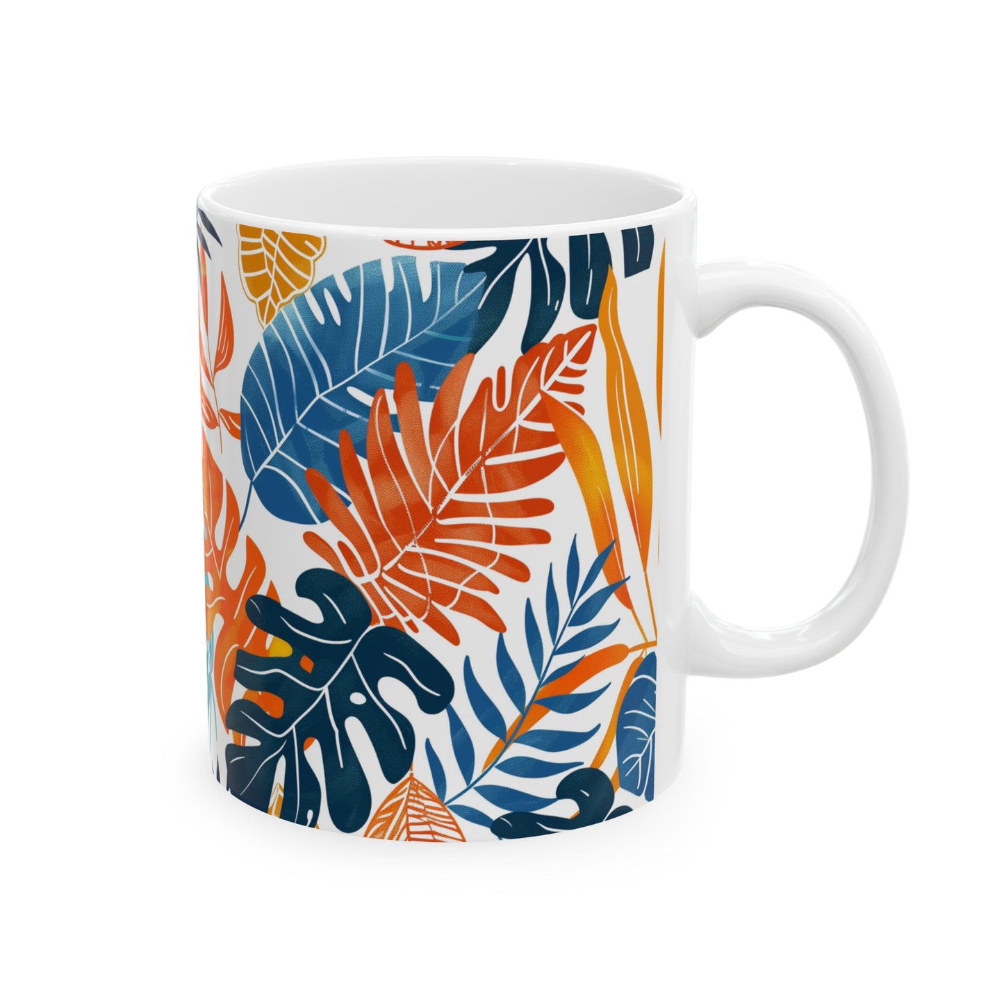 Tropical Leaves 3 - Ceramic Mug, (11oz, 15oz)