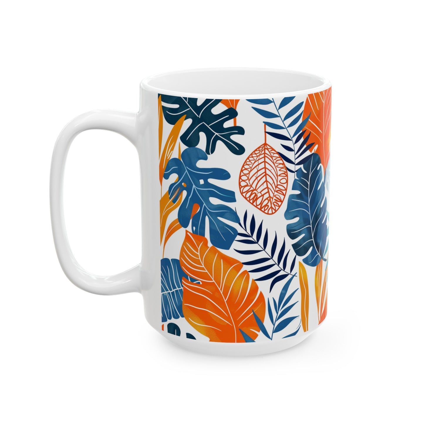 Tropical Leaves 3 - Ceramic Mug, (11oz, 15oz)