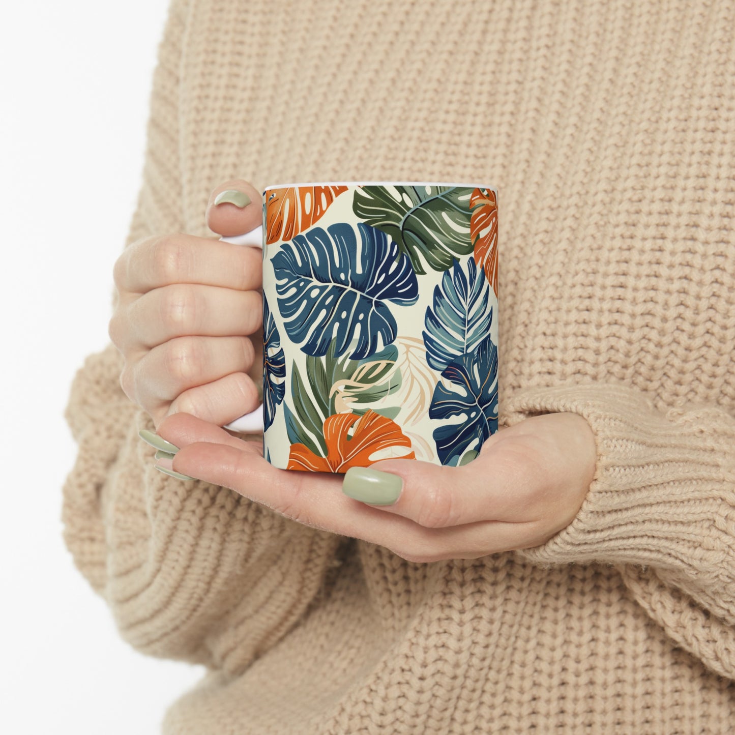 Tropical Leaves 4 - Ceramic Mug, (11oz, 15oz)