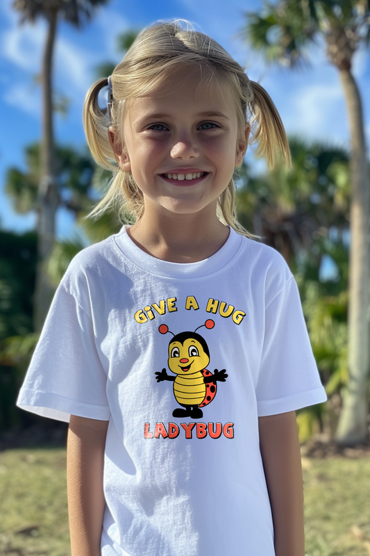 "Give a Hug Ladybug" - Kids Heavy Cotton™ Tee