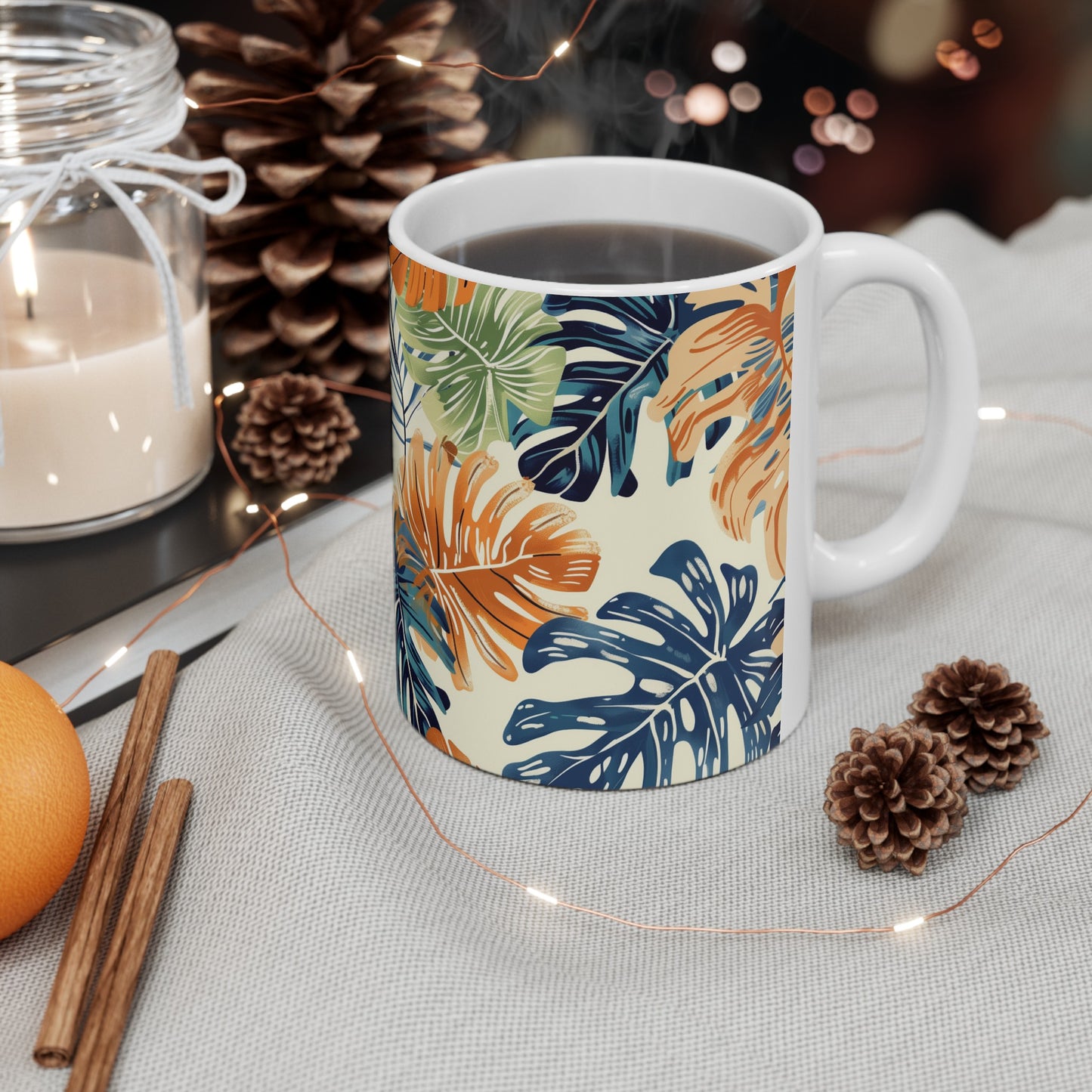 Tropical Leaves 2 - Ceramic Mug, (11oz, 15oz)