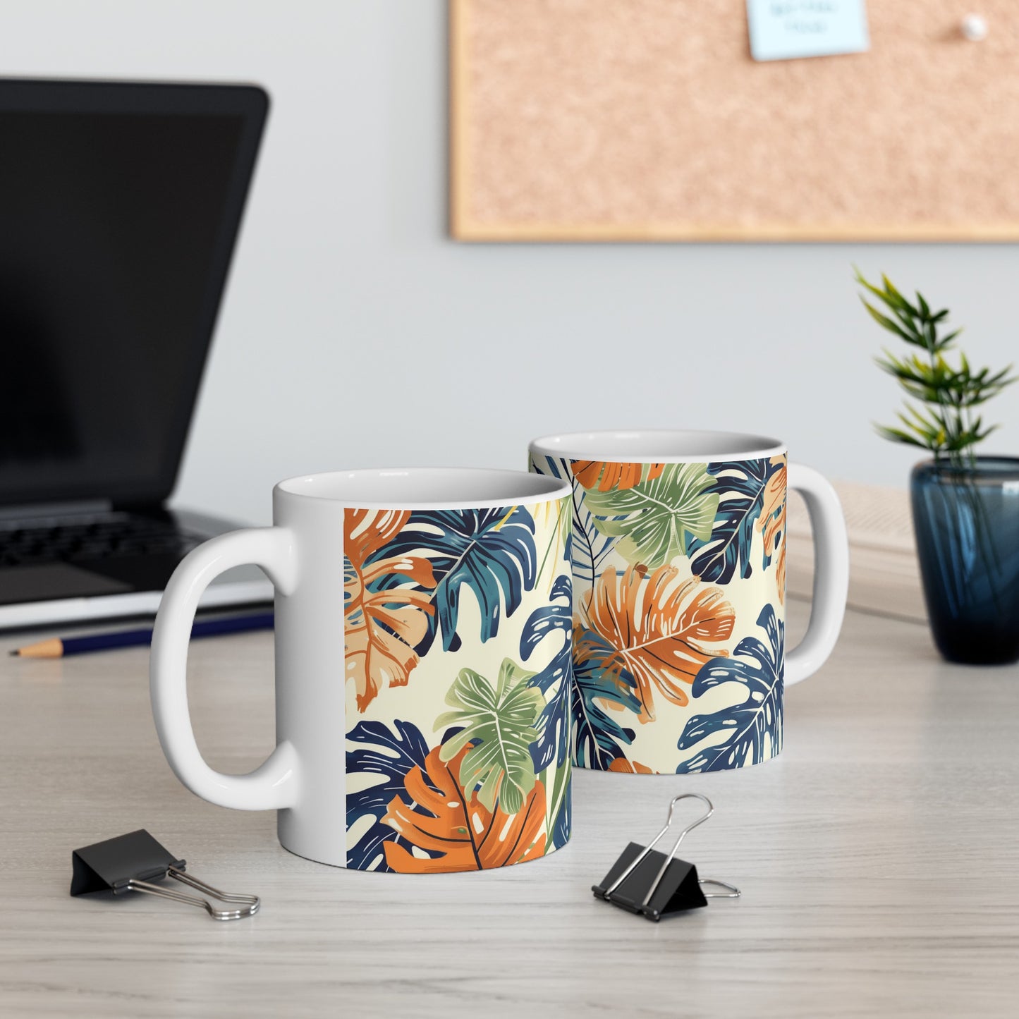 Tropical Leaves 2 - Ceramic Mug, (11oz, 15oz)