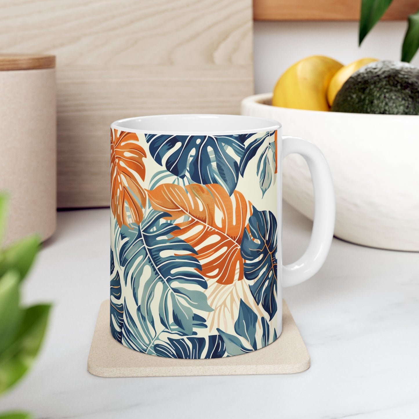 Tropical Leaves 4 - Ceramic Mug, (11oz, 15oz)